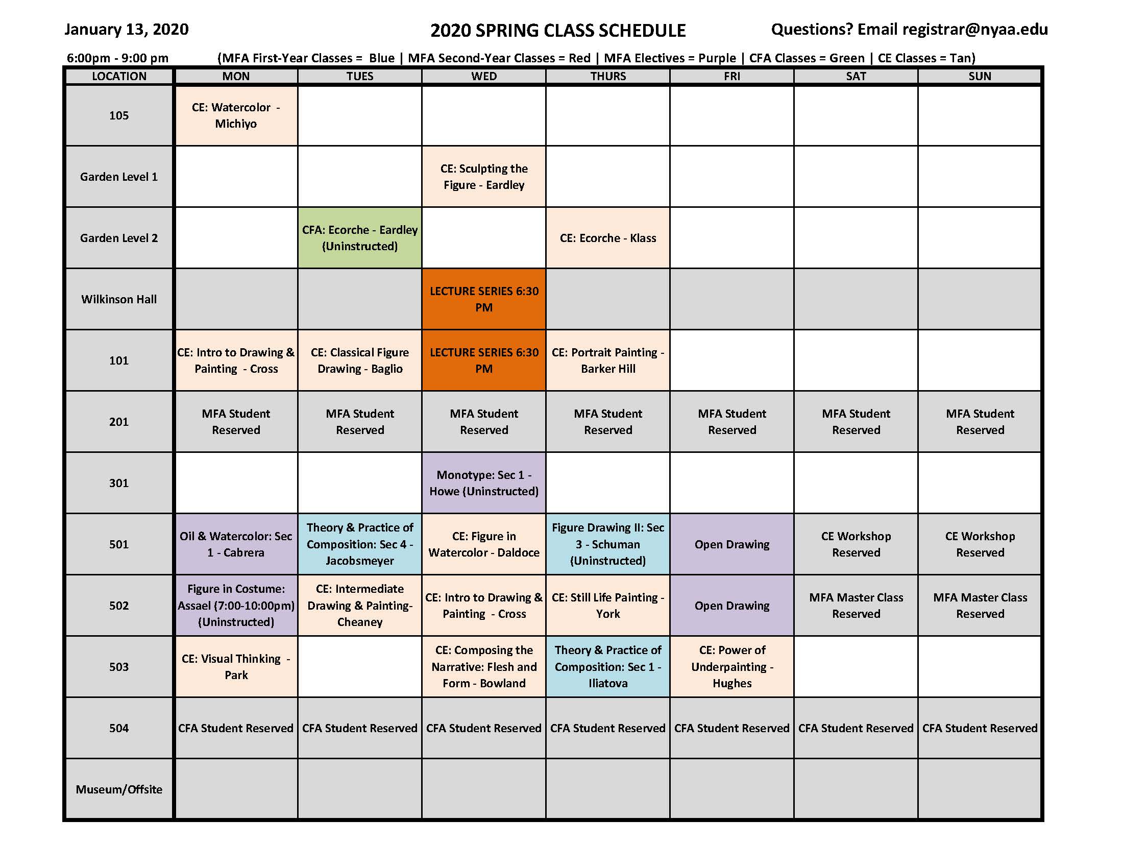 Schedule of classes rutgers