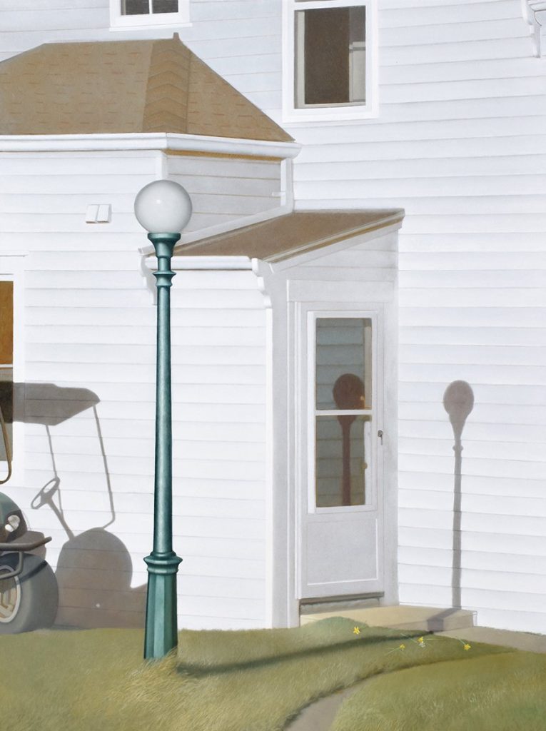 Lamp Post with Shadow, by Tamalin Baumgarten, 2020, oil on panel