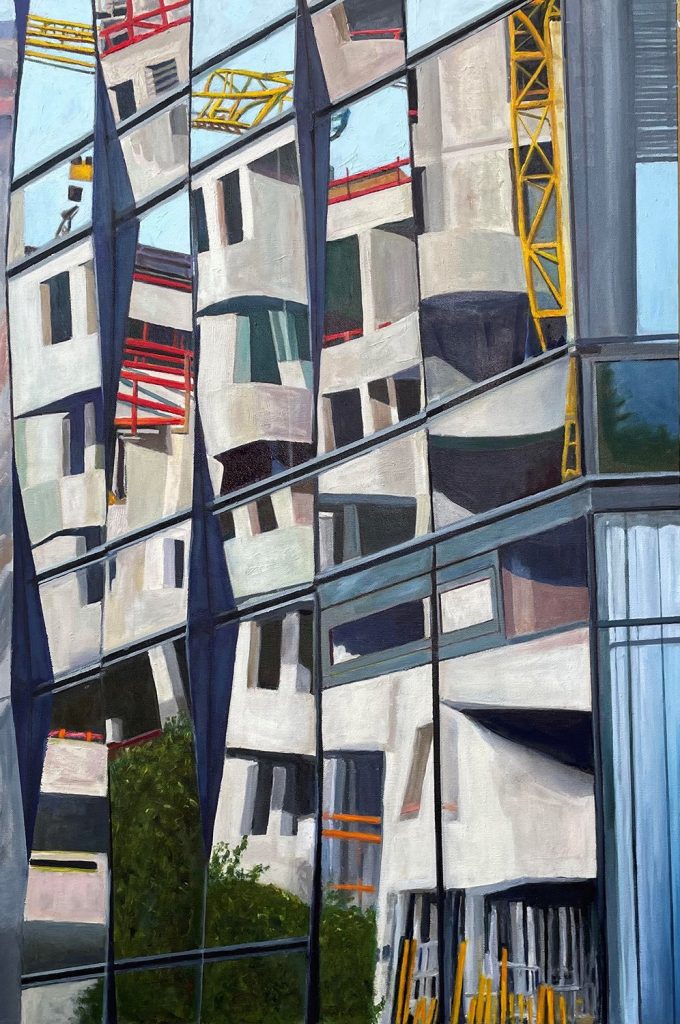 Building: Berlin, by Richard Bonomo, 2020, oil on canvas