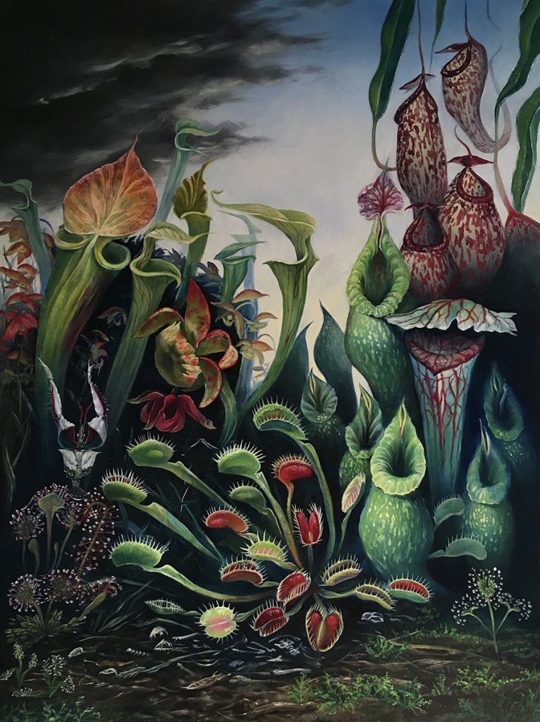 Carnal Garden, by Jessica Damsky, 2021, oil on panel
