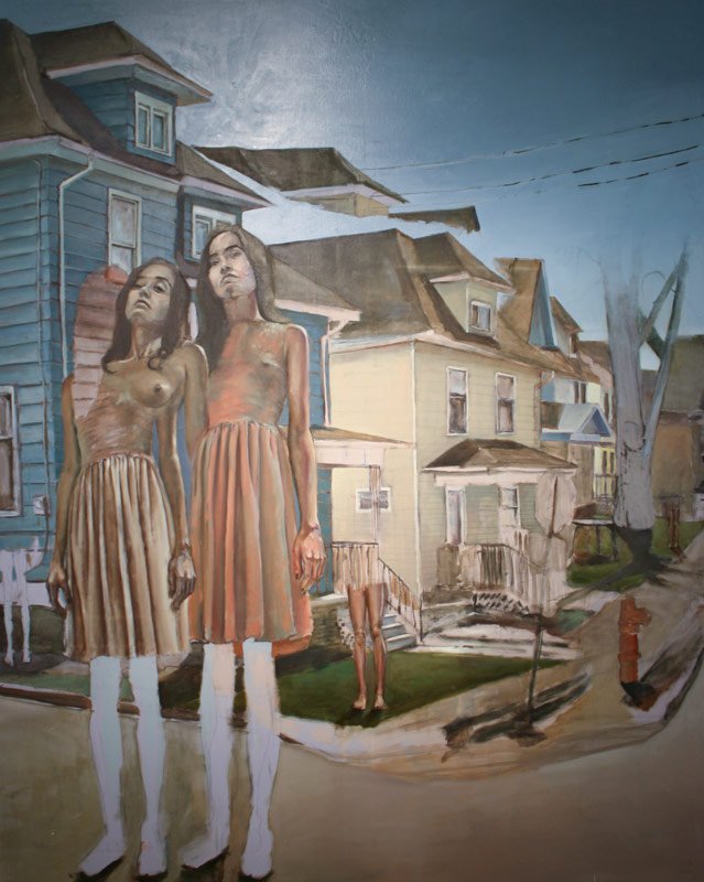 Houses, by John Lark, 2012, Oil on canvas