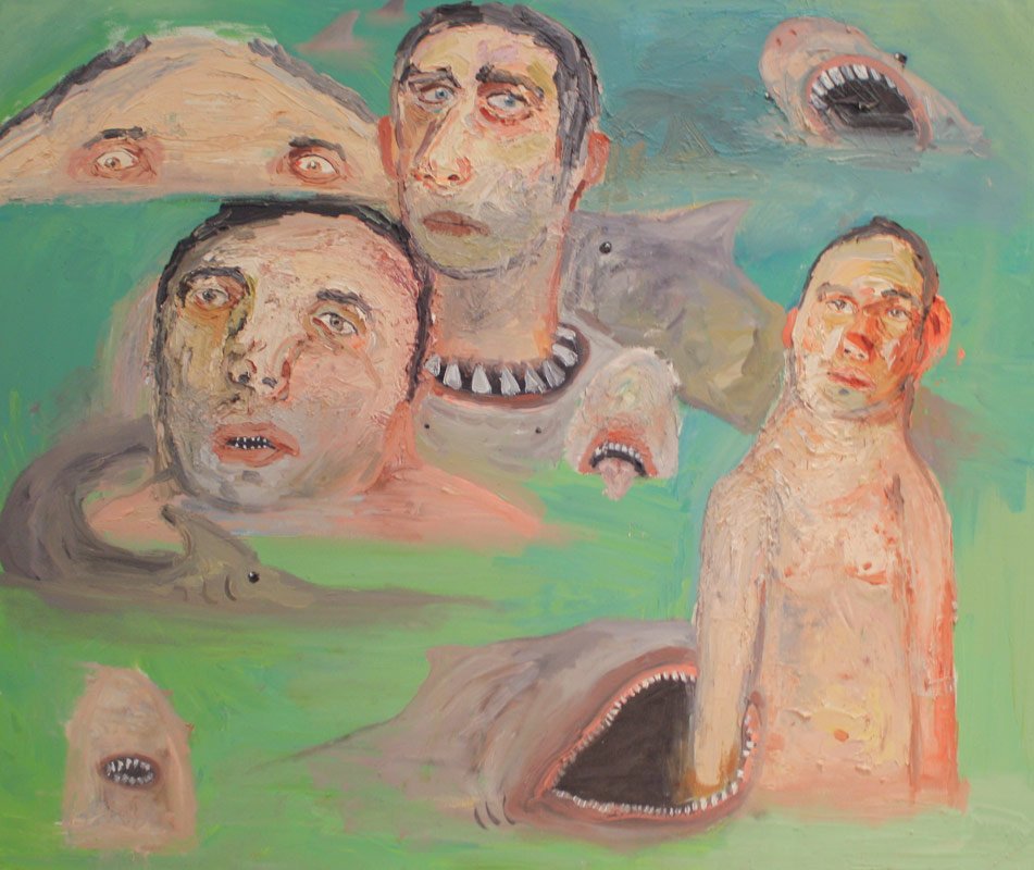 Shark Attack, by Nicholas Borelli, 2011, Oil on canvas