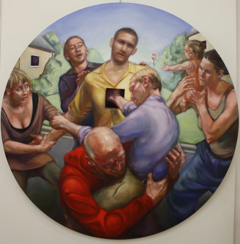 Return from the Wilderness, by James P. Hopper, 2012, oil on panel, 59 inches diameter