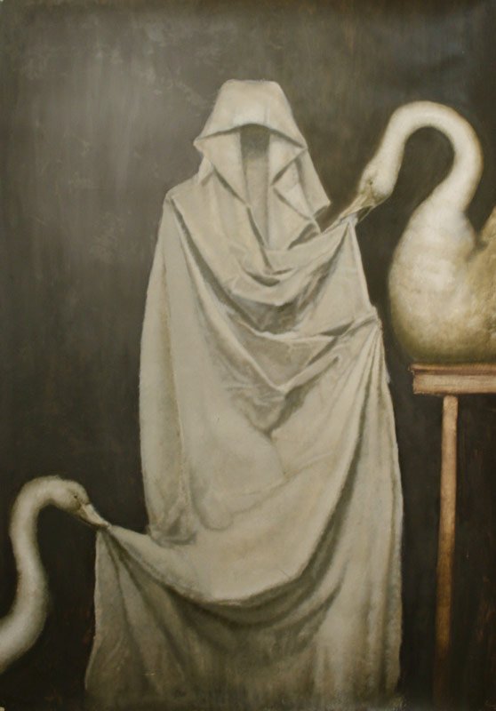 Deadrealm #1, by David Stenulson, 2012, Oil on shellacked paper