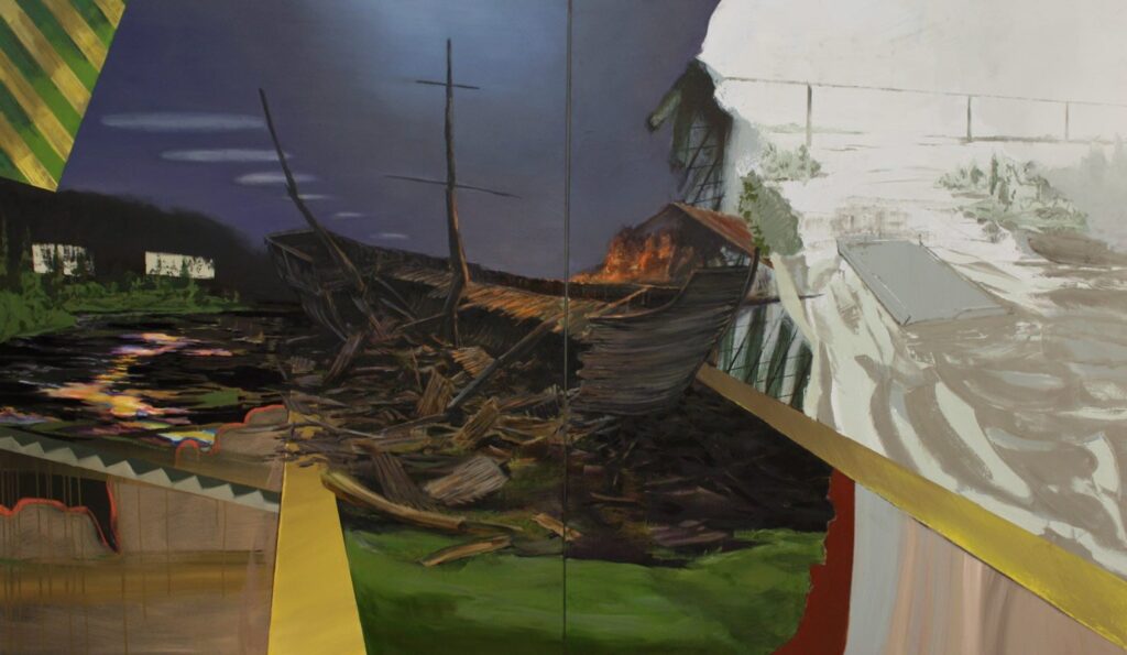Between the Lines of Age, by Jonathan Beer, 2012, Oil on canvas