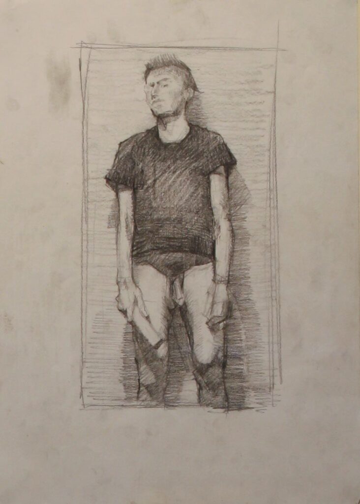 Standing Pose, by Cory Dixon, 2012, Graphite on paper