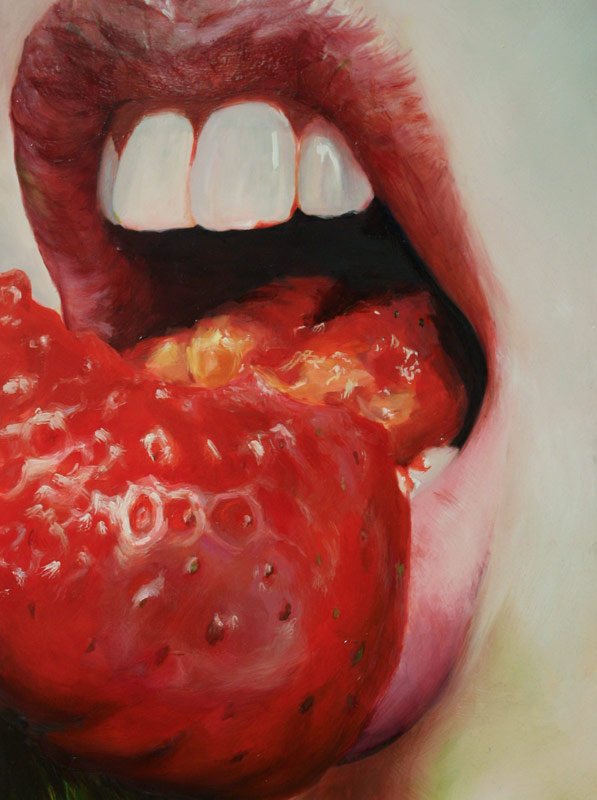 Strawberry, by Kristina Cao, 2012, Oil on wood panel