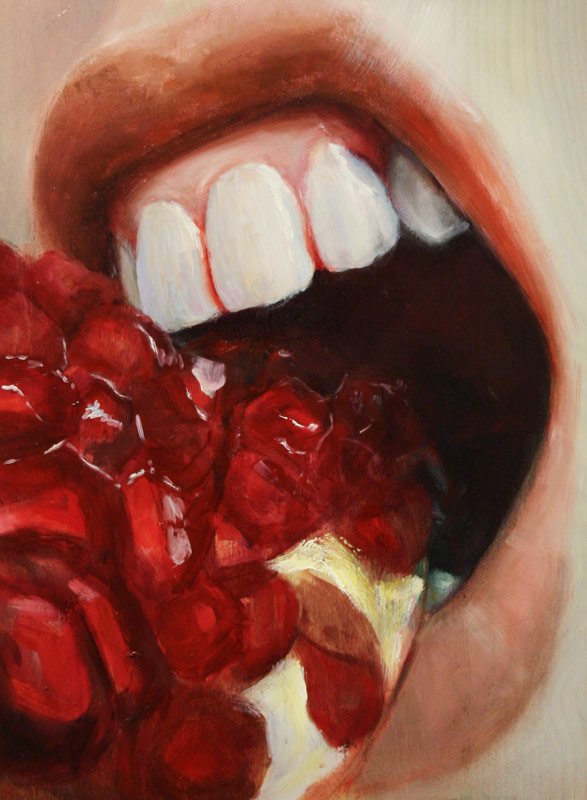 Pomegranate, by Kristina Cao, 2012, Oil on wood panel