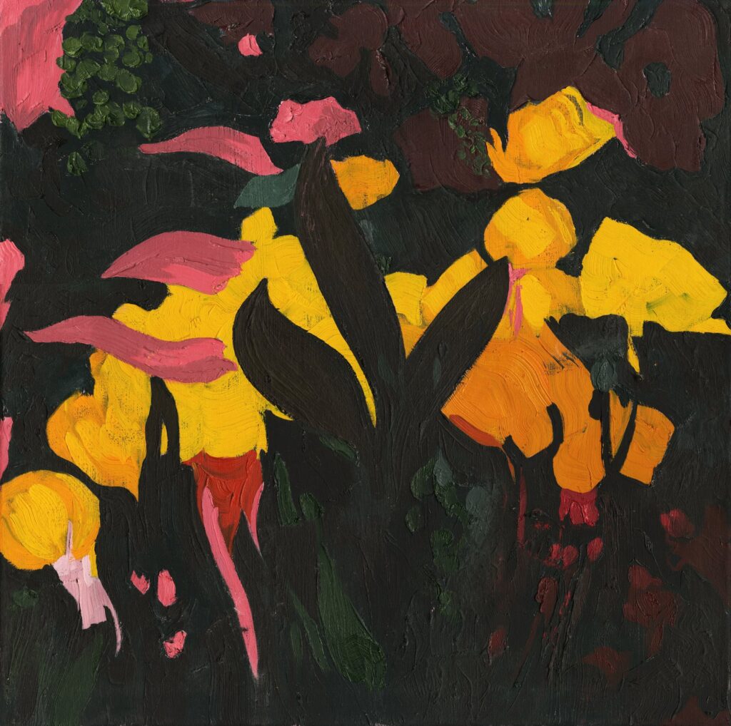Black Floral, by Omar Abbas, 2016, Oil on canvas