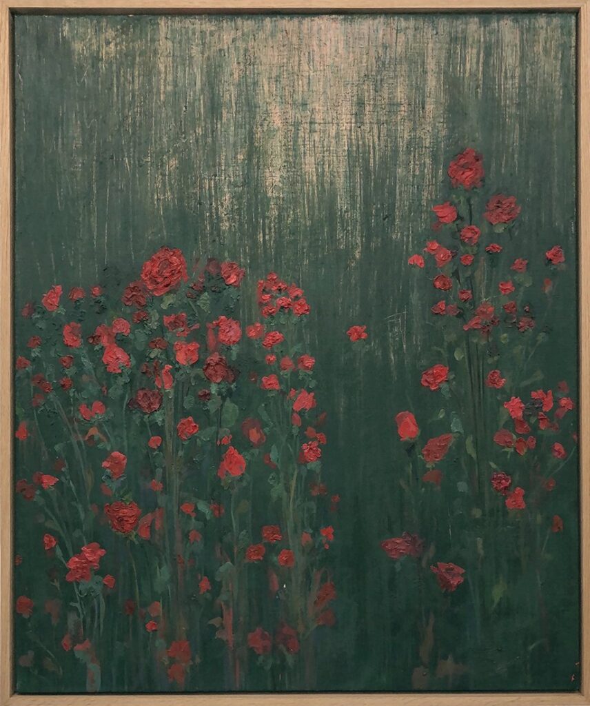 Oneiric Rose Field, by Omar Abbas, 2019, oil on linen