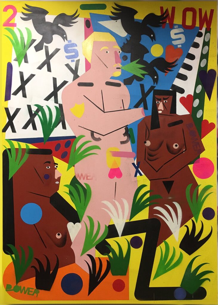 Untitled, by Nina Chanel Abney, 2016, Acrylic and spray paint on canvas