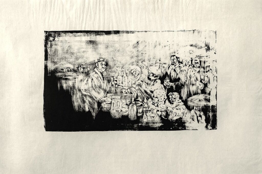 Untitled, Chinatown, by Jordan Acosta, 2023, lithograph on paper