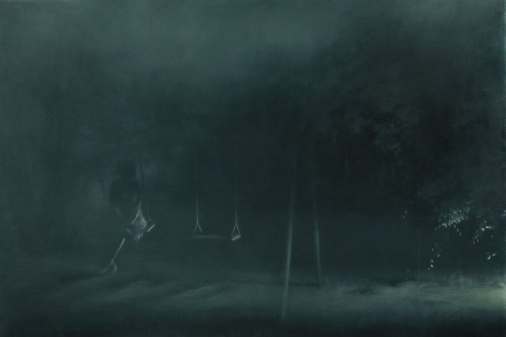 Swingset Scene II, by James Adelman, 2016, Oil on canvas