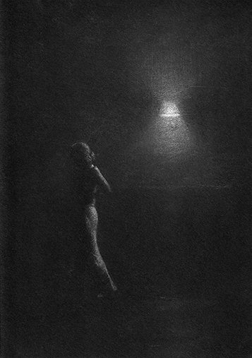 Untitled 000191, by James Adelman, 2021, charcoal and chalk on paper