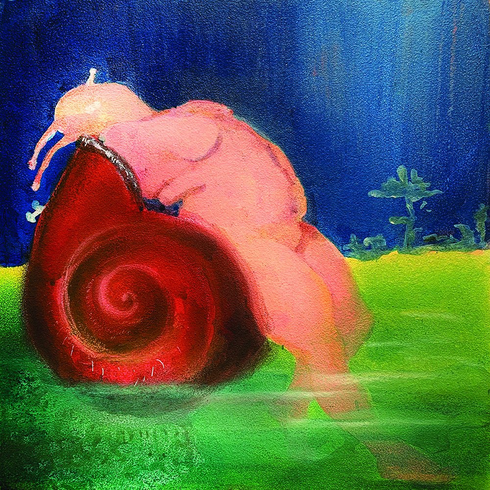 aaAH!, by Oluwatosin Adesanya-Olaleye, 2019, acrylic ink and pastel on panel