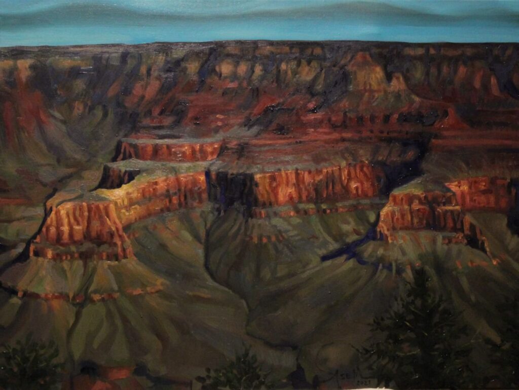 Golden Hour, by Asem M. Ahmed, 2021, oil on canvas