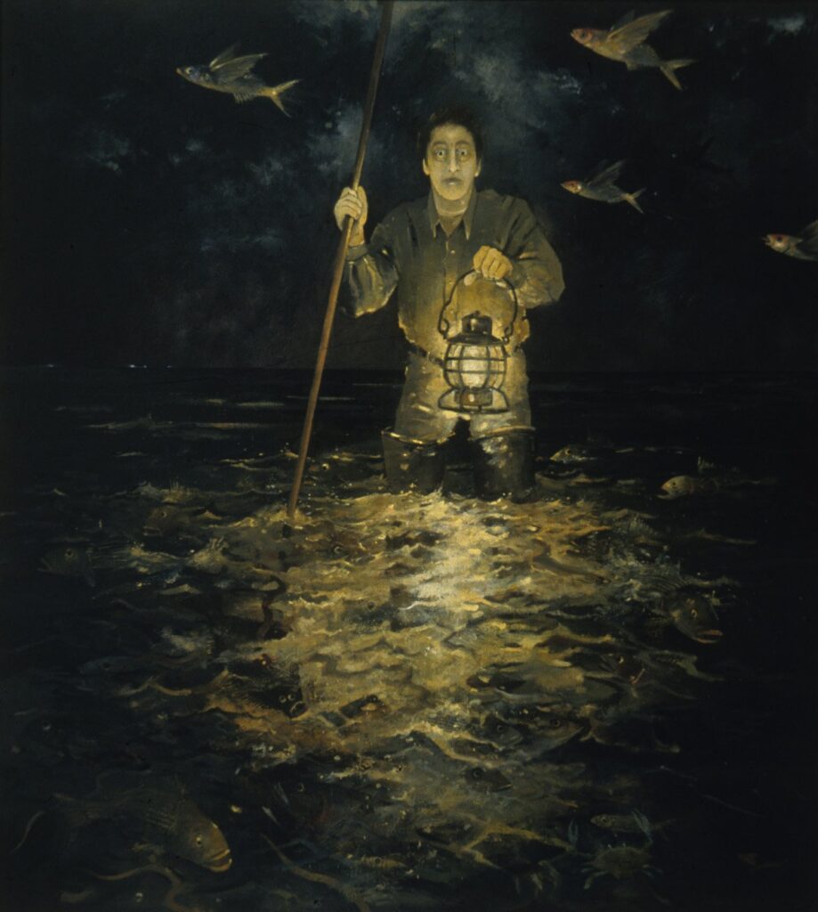 Spear Fisherman, by John Alexander, 2001, Oil on canvas