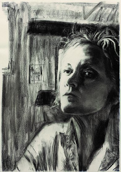 I Know, by Michelle Alford, 2019, charcoal on paper