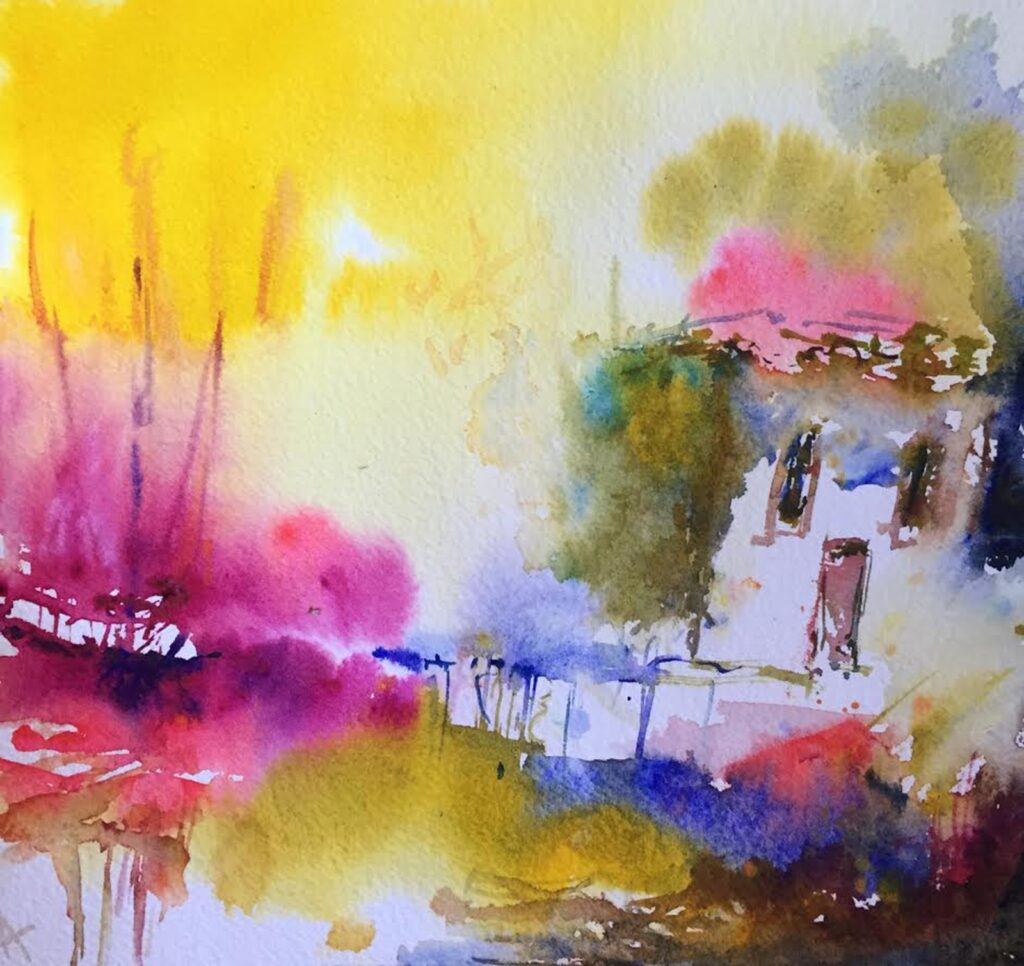 Moment in Time, by Lia Ali, 2015, Watercolor on paper