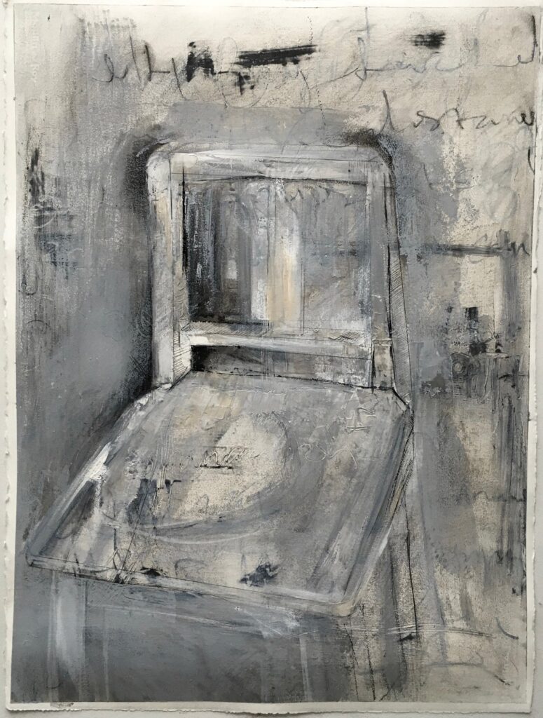 Faded, by Tania Alvarez, 2016, Acrylic, charcoal, graphite, gesso on paper