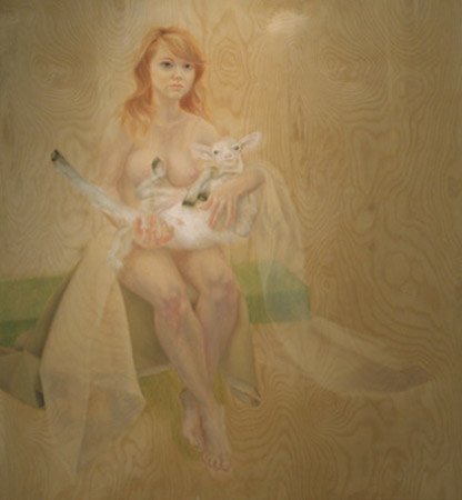 Lamb, by Elina Anatole, 2011, Oil on wood