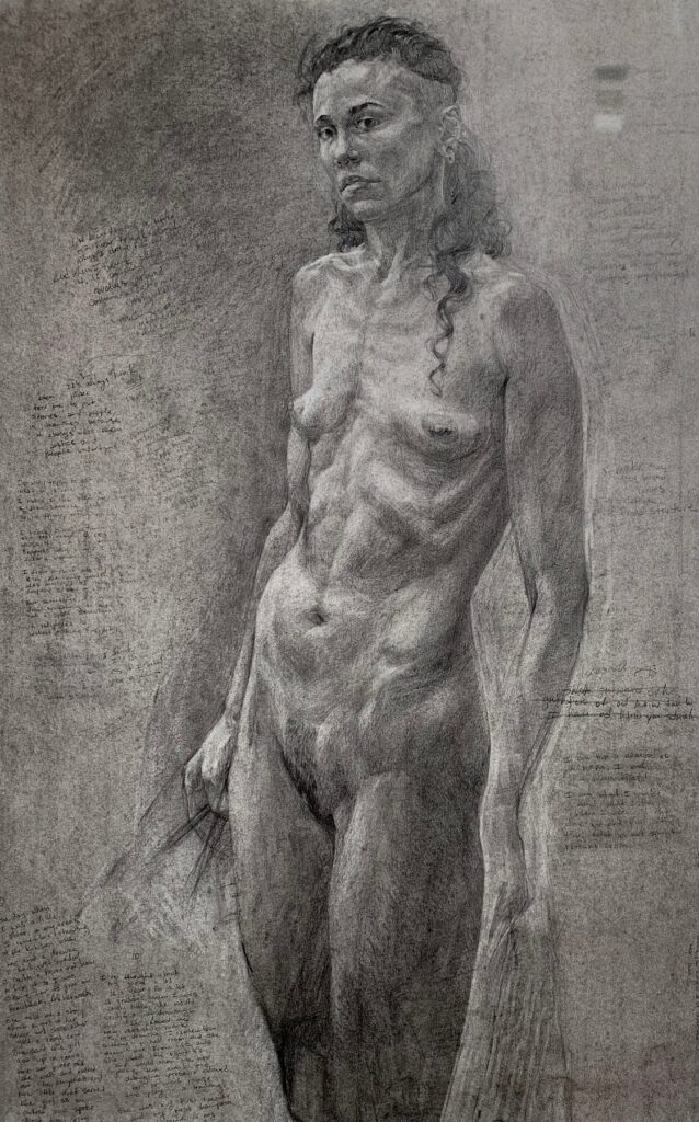 Untitled, by Sarah Annesley, 2019, graphite and charcoal on paper