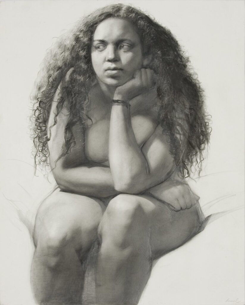 Ariel, by Steven Assael, 2017, graphite on paper