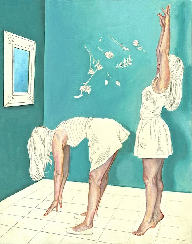 Bouquet Girls, by Jessica Augier, 2013, Oil and graphite on panel