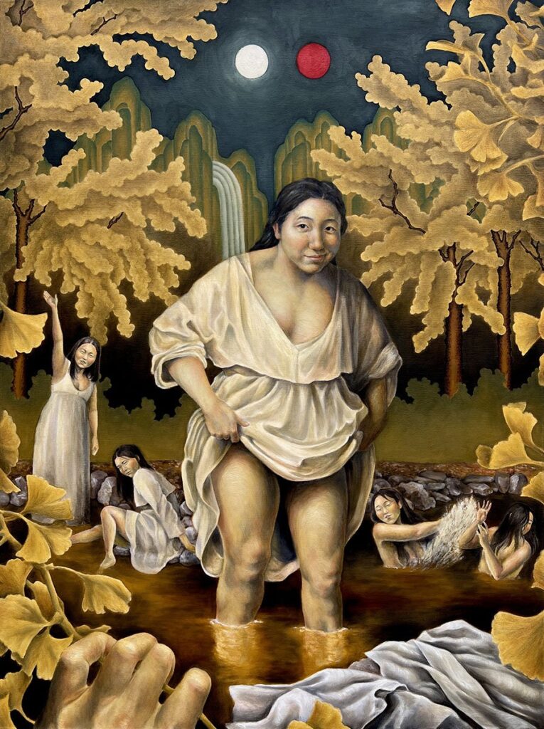 I Am a Fairy, and Everything Is Run by Woodcutter Fantasies, by Gina Bae, oil on canvas