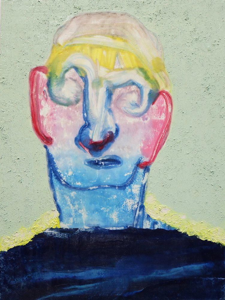 Casper, by Lydia Baker, 2020, encaustic and oil on panel