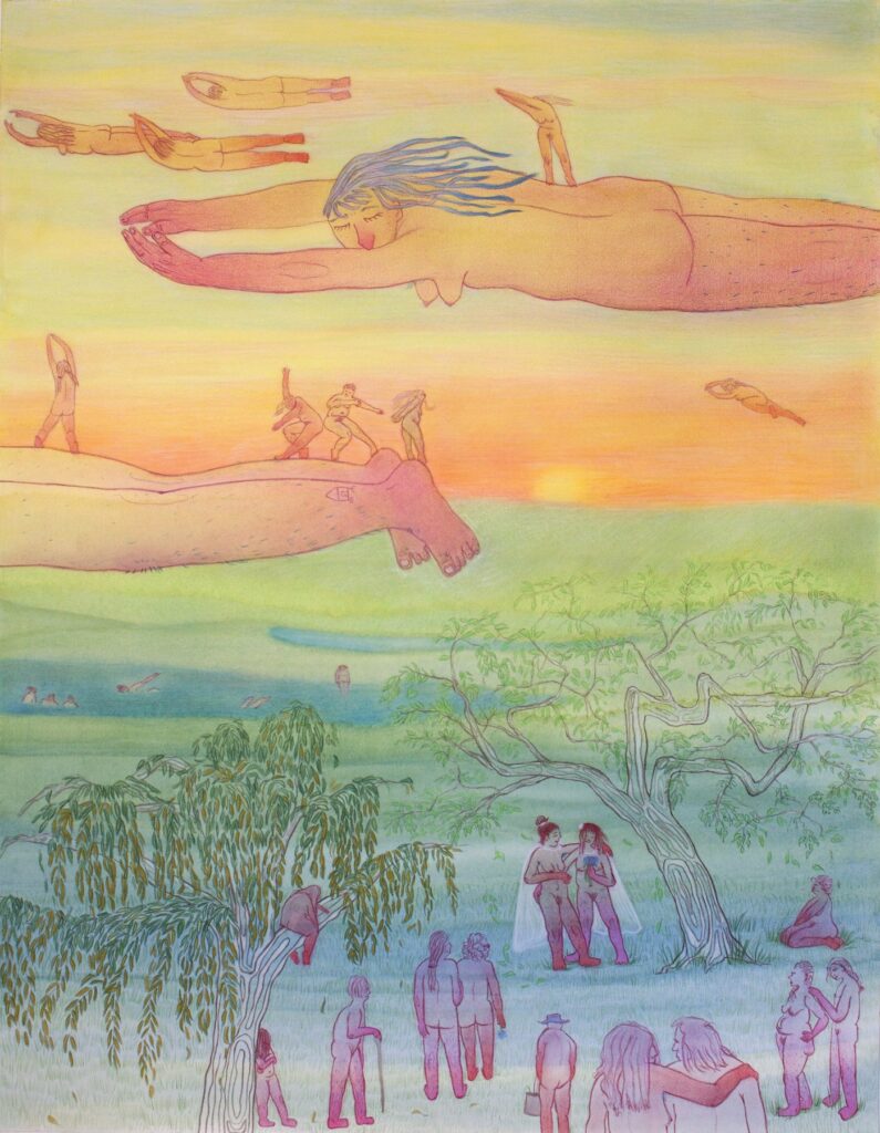 We Are Not Two, We Are One, by Lydia Baker, 2020, pencil and watercolor on Fabriano paper
