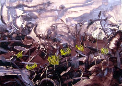 Yellow Flowers, by Ali Banisadr