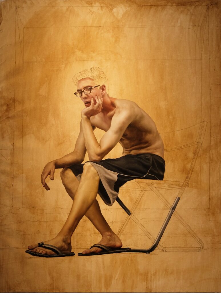 Self-Portrait with a Toothache, by Aidan Barker-Hill, 2017, Oil on canvas