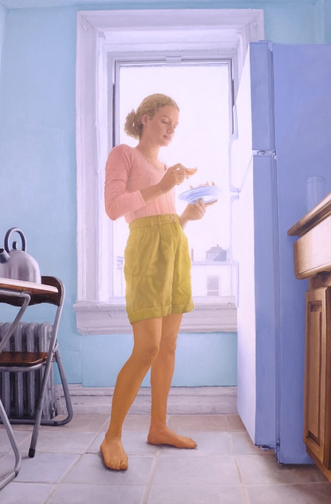 Xanthe in the Kitchen, by Aidan Barker-Hill, 2018, oil on canvas