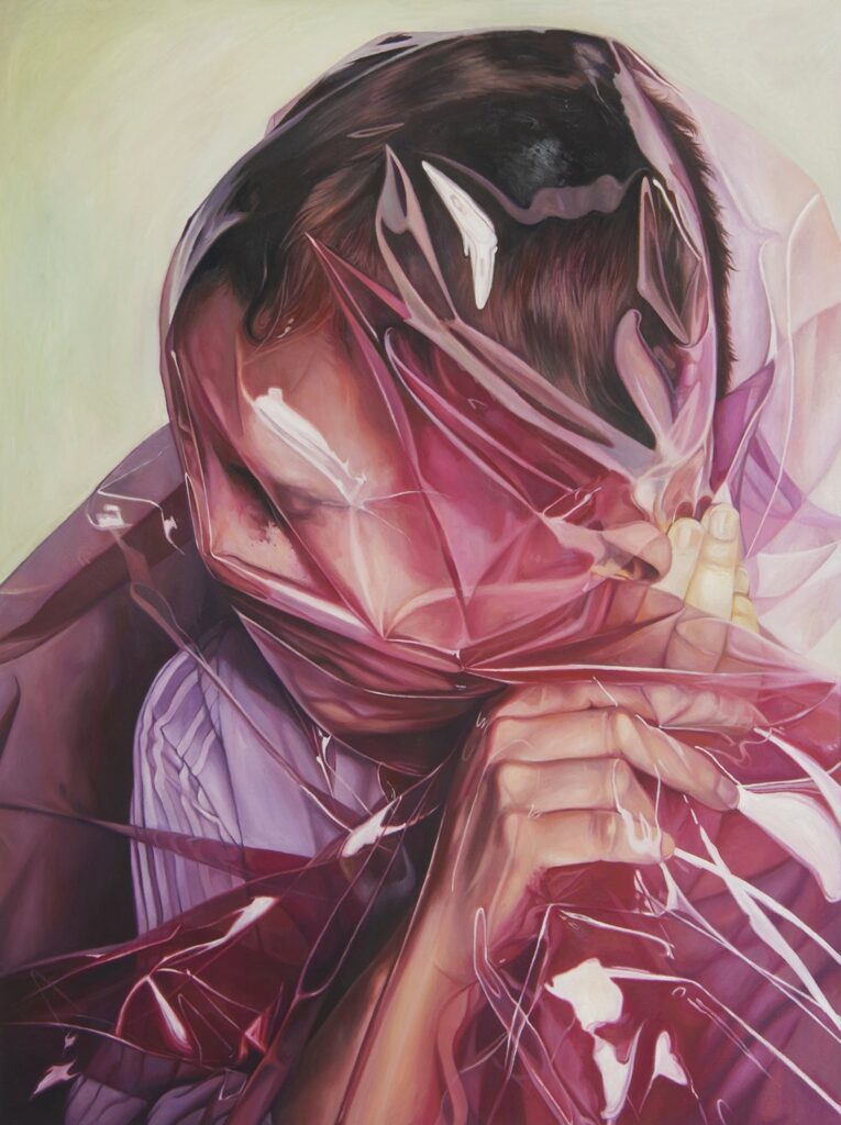 Protection, by Sarah Barnett, 2020, oil on canvas