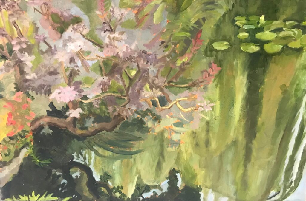 Monet's Water Garden, by Antonia Barolini, 2018, oil on panel