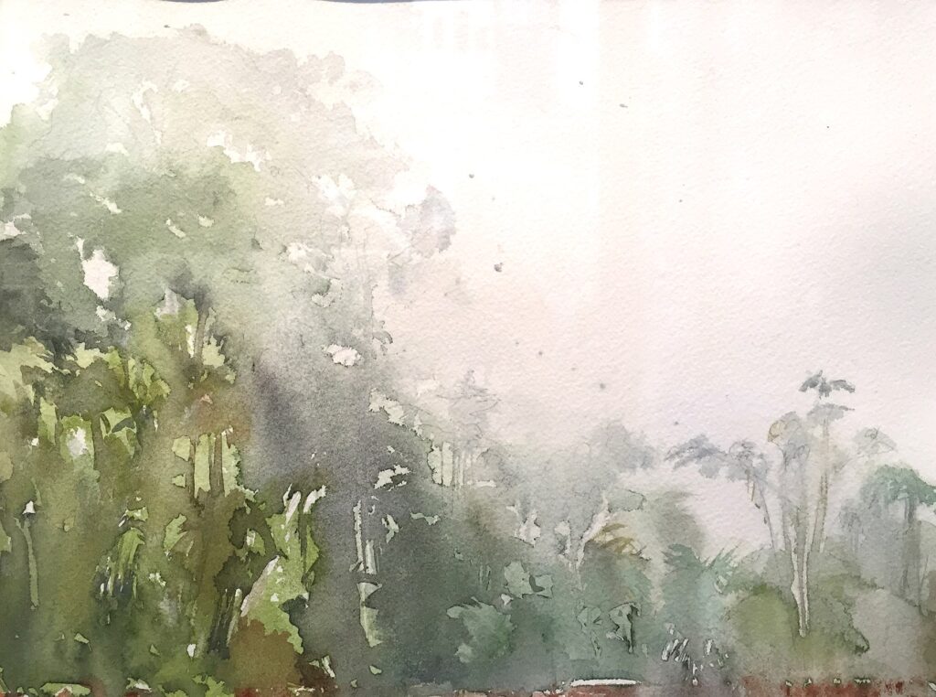 Tassia Basaria, River Bank, by Taissia Basaria, 2018, watercolor on paper