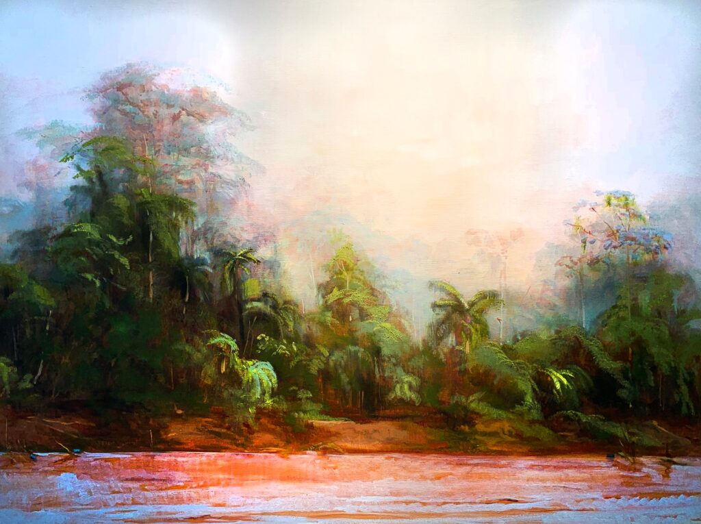 Tambopata North, by Taissia Basaria, 2019, oil on wood