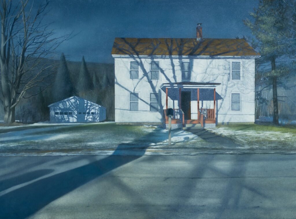 Winter Shadows, by Tamalin Baumgarten, 2018, oil on panel