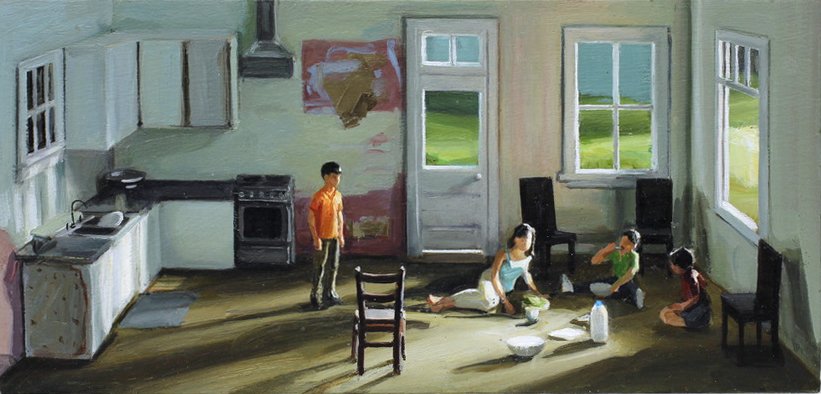 Picnic, by Amy Bennett, 2021, oil on panel