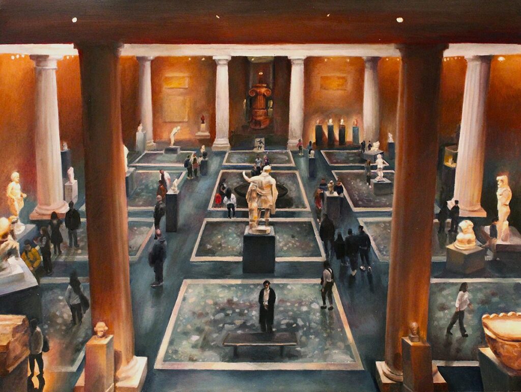 Looking From Above, by Melanie Berardicelli, 2020, oil on paper