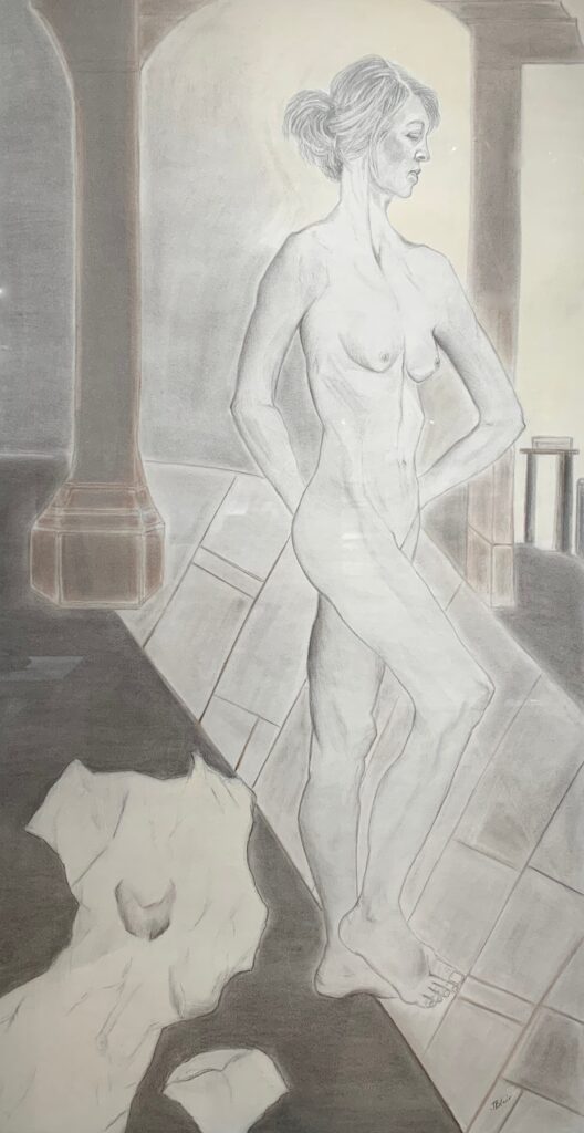 Venus…Anew, by Joan M. Blair, 2019, charcoal and chalk on paper