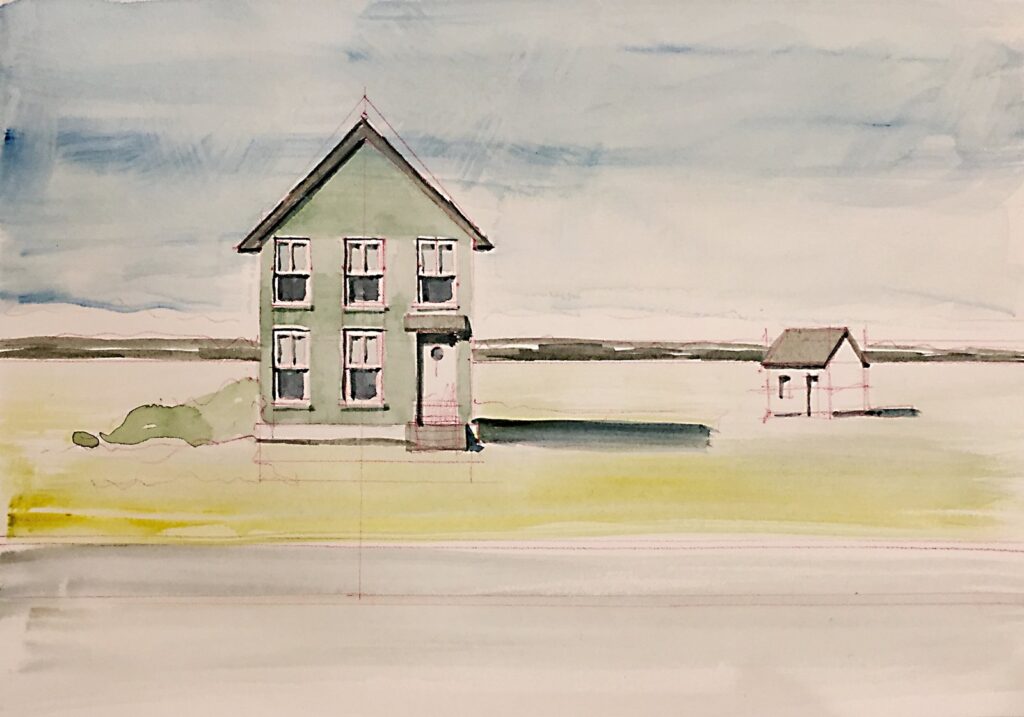 Greenhouse, by Carrie Bobo, 2015, Gouache on paper