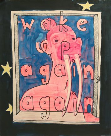 Walrus Man, by William Bolton, 2019, pencil, ink, and sharpie on paper
