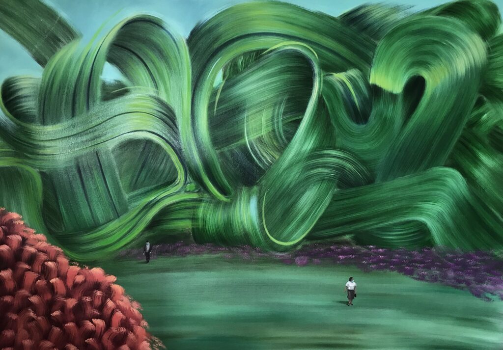 Forest, by Alessandro Botto, 2019, oil on canvas