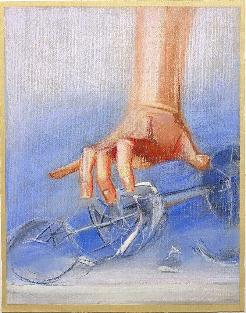 Don't Cut Yourself, by Sydney Bowers, 2020, pastel on paper