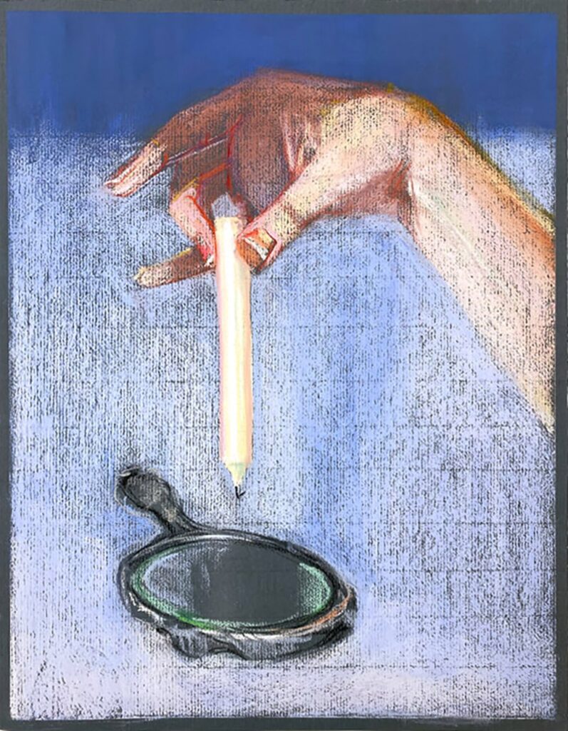 Don't Drop That, by Sydney Bowers, 2020, pastel on paper