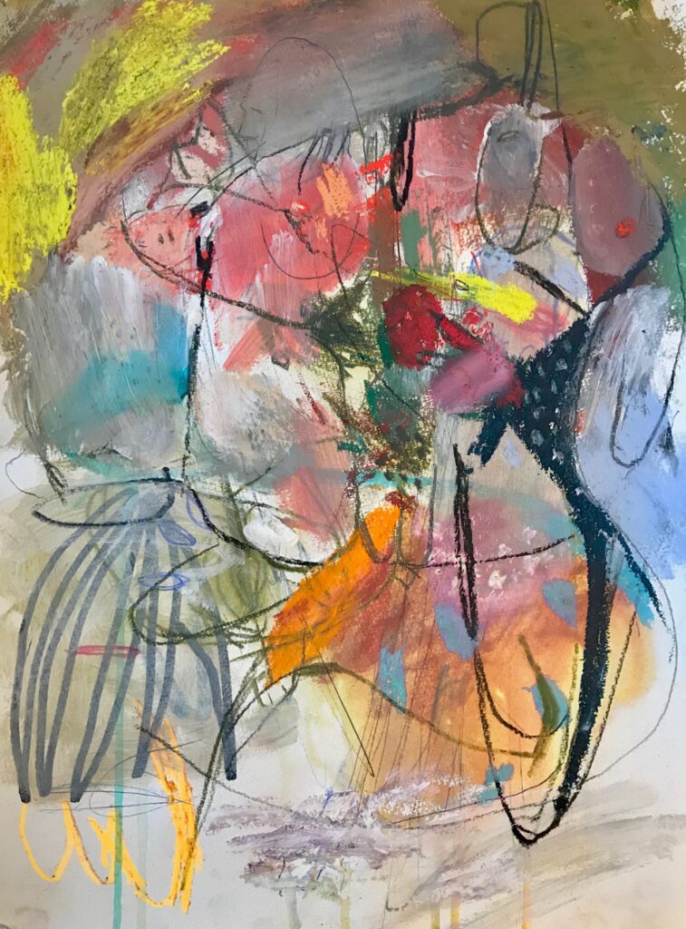 Degenerate Madonna, by João Brandão, 2019, acrylic, pastel, pencil, and marker on paper