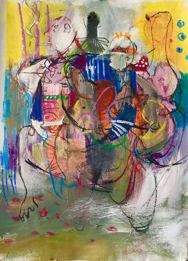 Untitled, by João Brandão, 2016, acrylic, pastel, and crayon on prepared paper