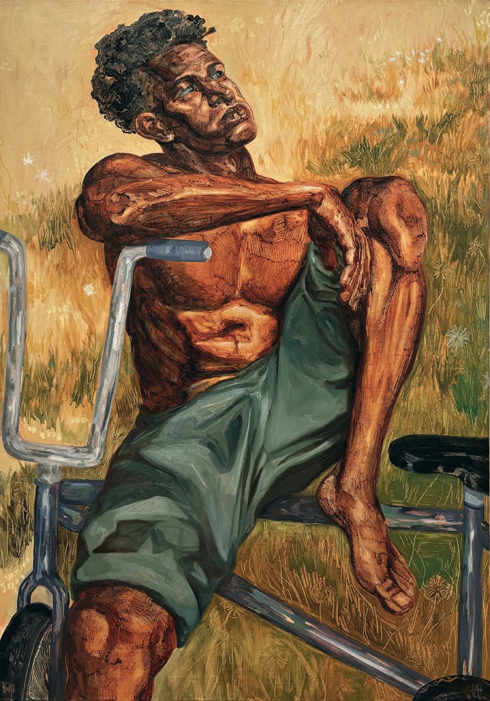 Untitled, by Adrian Brandon, 2024, oil and pastel on canvas